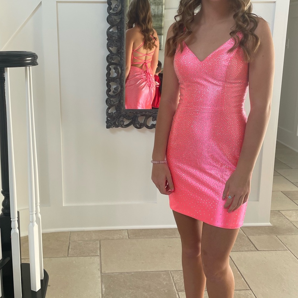 Jovani pink homecoming dress